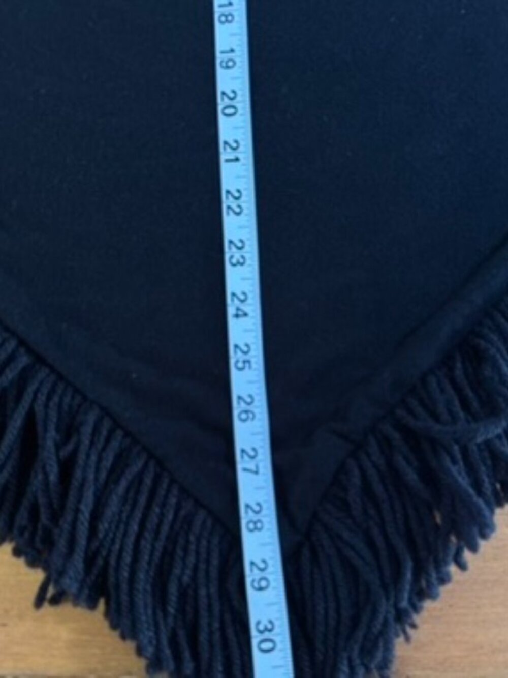 Black Fringe Triangle Shawl Wrap Gothic Witchy Dark Academia Boho - Picture 7 of 13